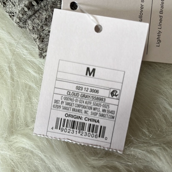 *LACE BANDEAU STRAPLESS BRA - Gray Bralette Crop Tube Top M NWT - Picture 8 of 8